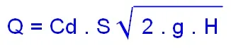 Fórmula para cálculo da vazão em tubo aberto